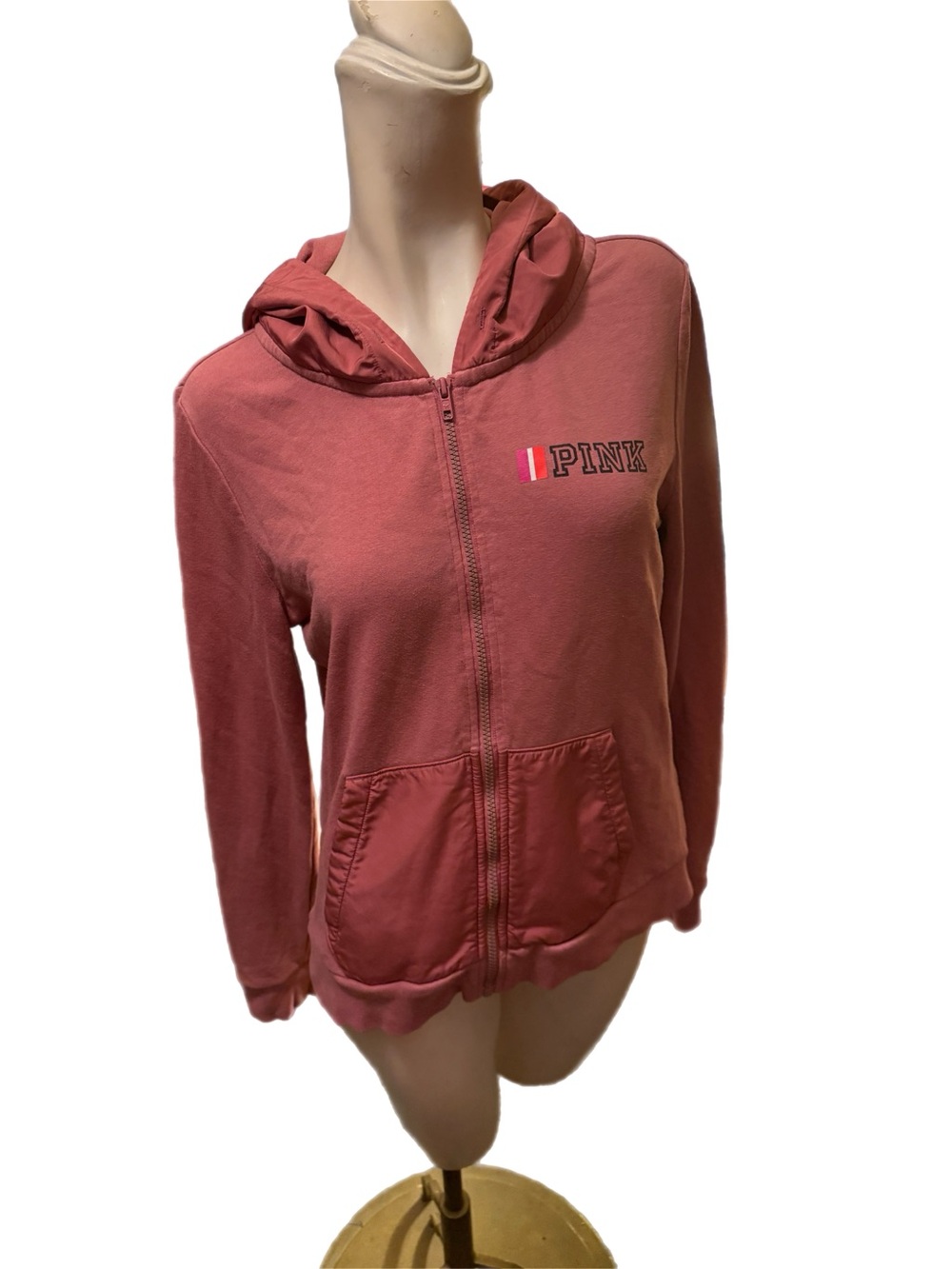PINK Victoria's Secret Zip-Up Hoodie Jacket - Dusty Rose